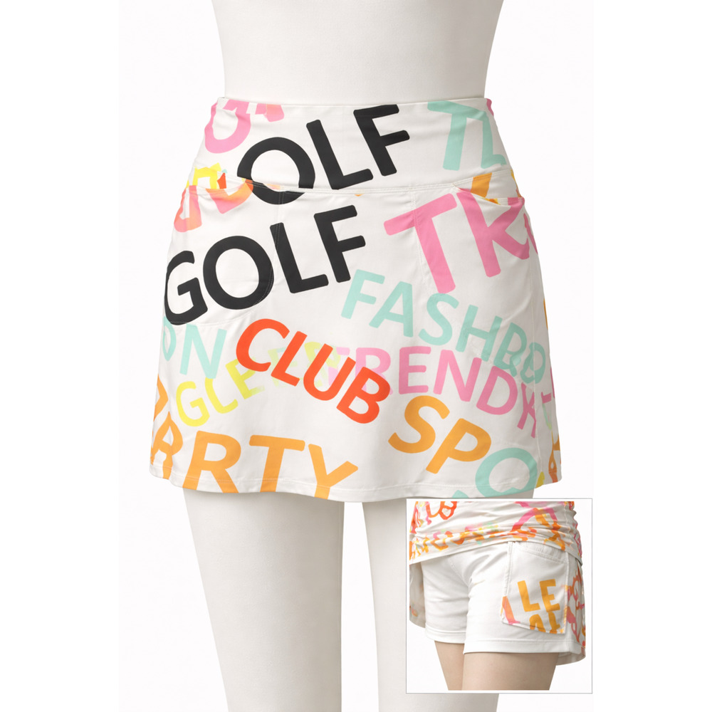 Graphic Print Golf Tennis Skort Stretch Athletic Preppy Sporty XS